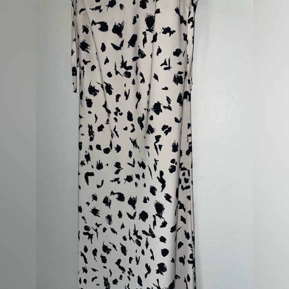 AUDREY 3+1 Leopard Speckled Ink Blot Print Tie Strap Midi Slip Style Dress EUC - Picture 13 of 16